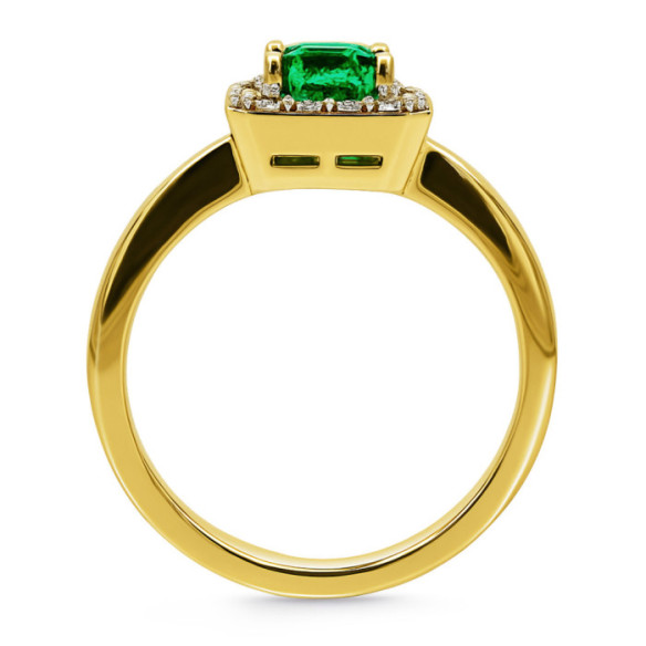 Anillo Esmeralda y Diamantes Sunset 0.75 Ct - Smaragdringe