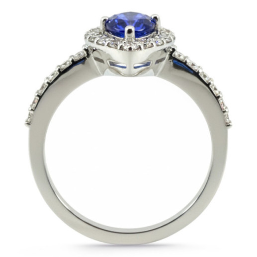 Anillo Zafiro Sunset Drop 0.69Ct Oro Blanco - Anillos Compromiso Aniversario 2