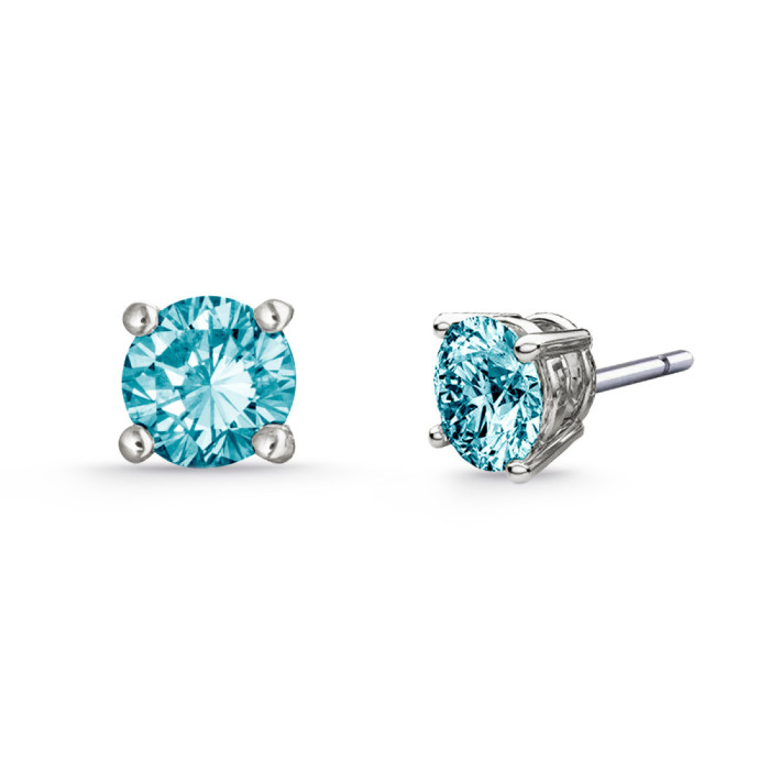 Pendientes Brillante Azul Dormilonas KATHERINE 0.40ct - Pendientes de Piedras Azul