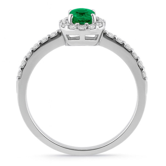 Anillo Esmeralda Verde Dalia Sunset 0.60 - Anéis de noivado verde