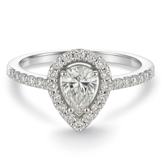 Pear-cut Diamond Solitaire Ring Aura 0.50 ct - Talla Pera