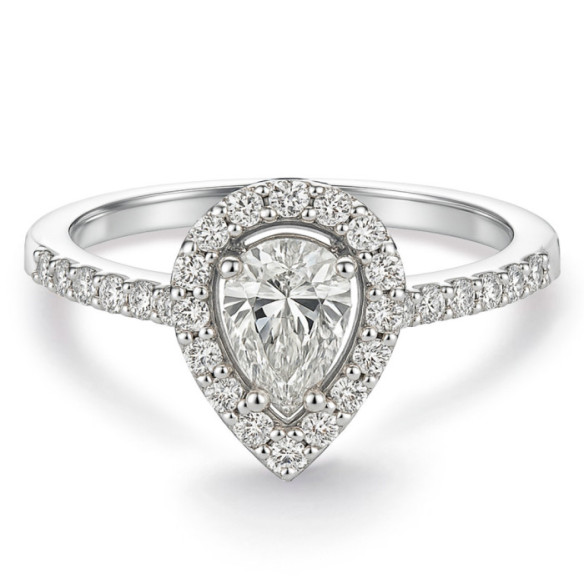 Pear-cut Diamond Solitaire Ring Aura 0.50 ct - Talla Pera