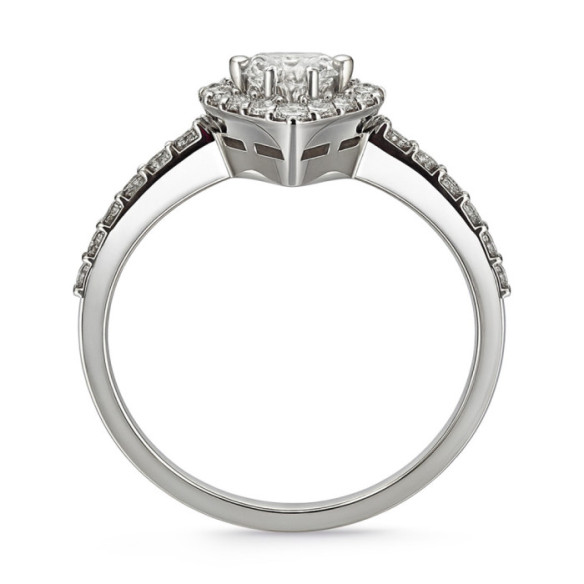 Pear-cut Diamond Solitaire Ring Aura 0.50 ct - Talla Pera