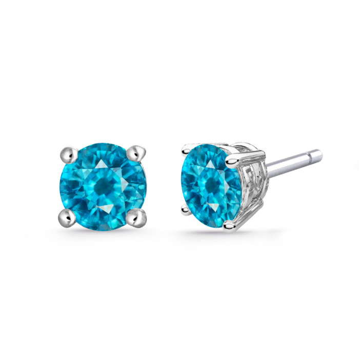 Earrings 1.00ct Brilliant Blue dormilonas KATHERINE - Blue stones earrings