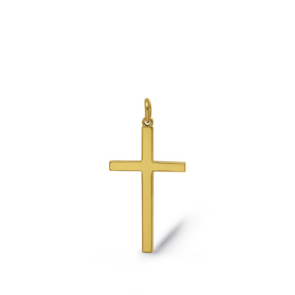 Cruz Oro Lisa Maciza Palo Xs 12x8mm - Cruces