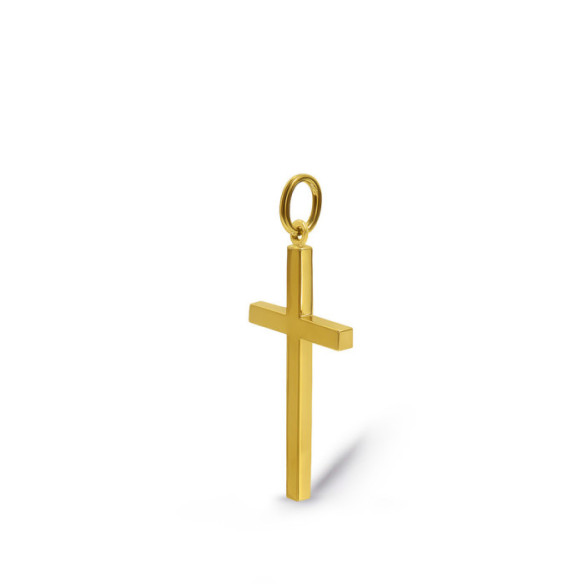 Cruz Oro Lisa Maciza Palo Xs 12x8mm - Cruces