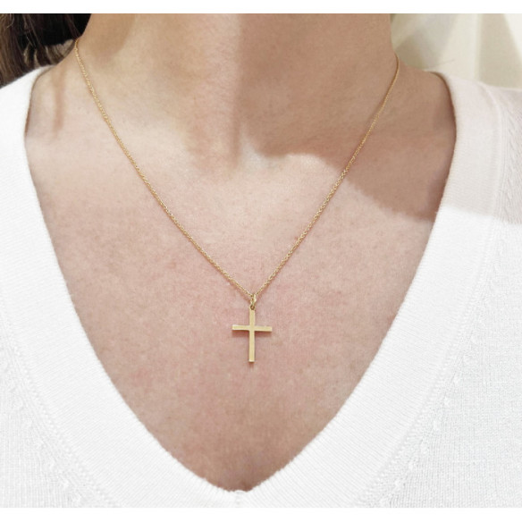 Cruz Oro Lisa Maciza Palo S - Des croix