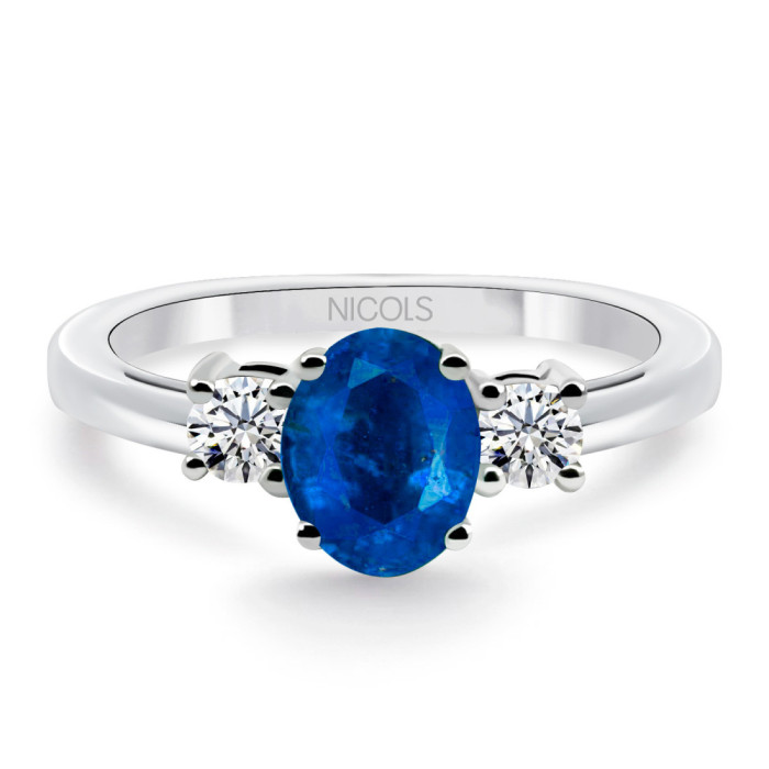 Sunset Oval Triplet Sapphire and Diamond Ring - Sapphire rings
