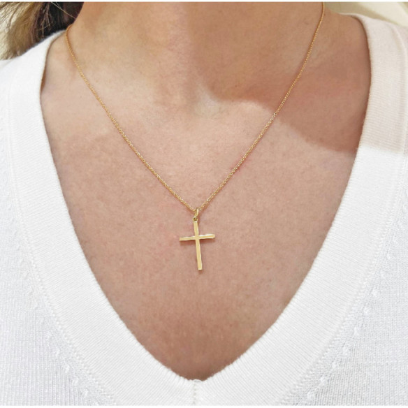Cruz Oro Lisa Maciza Palo M - Cruces