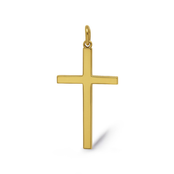 Cruz Oro Lisa Maciza Palo L 20x13mm - Cruces
