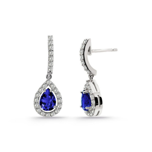 Ruby Sunset Drop Earrings 1.30Ct White Gold - Sapphire earrings
