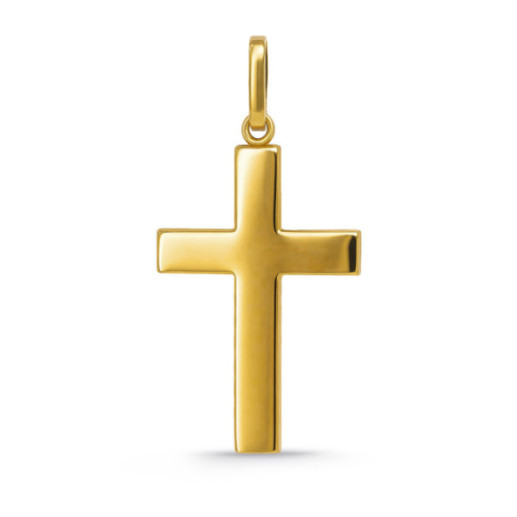 Cruz Oro Amarillo Maciza 25x17x1mm - Atravessa