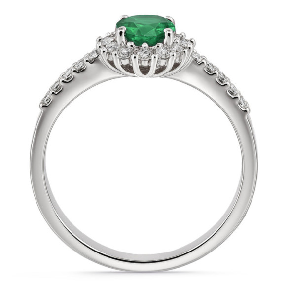 Anillo Esmeralda Margarita 0.60 - Anillos de Esmeralda
