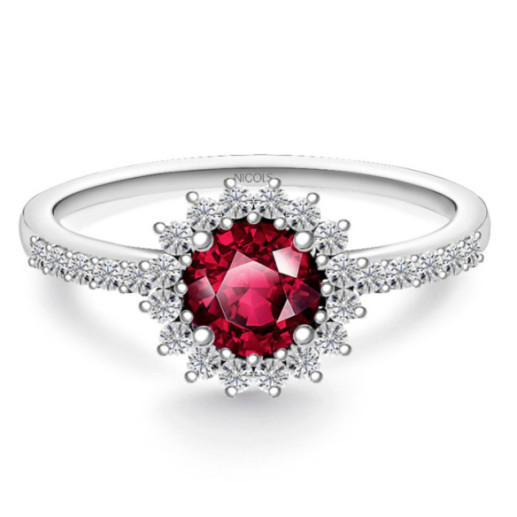 Anillo Rubí Margarita 0.60 - ANELLI