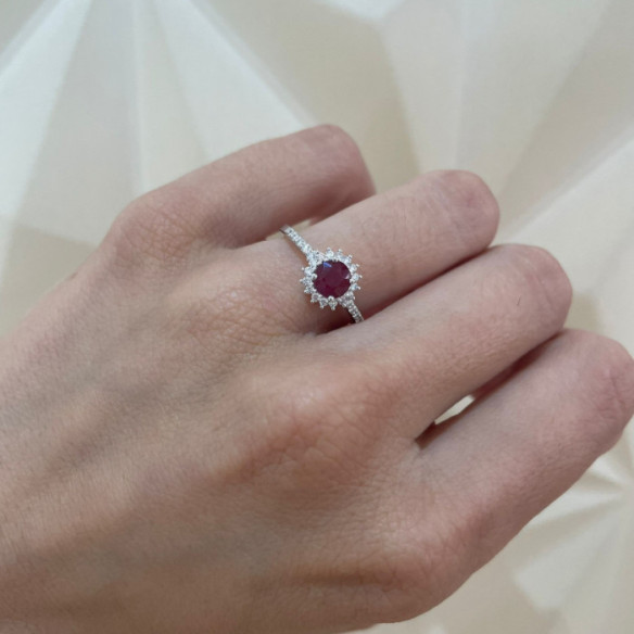 Anillo Rubí Margarita 0.60 - ANILLOS