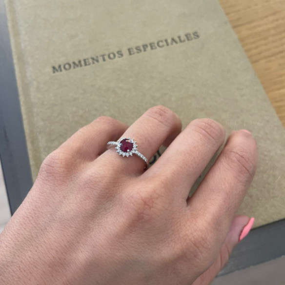 Anillo Rubí Margarita 0.60 - ANILLOS