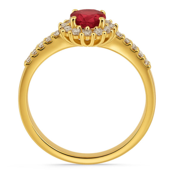 Anillo Rubí Margarita 0.60 - Anillos de Rubí
