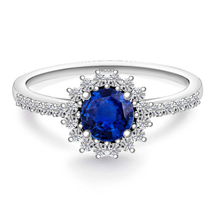 Anillo Zafiro Margarita 0.60 - Anillos de Zafiro