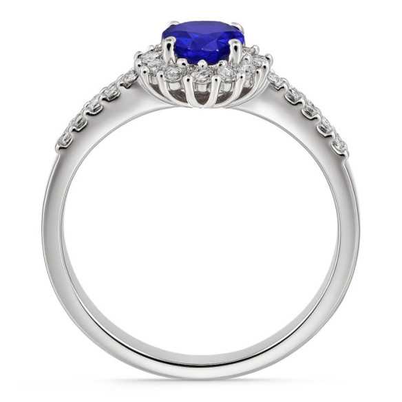 Anillo Zafiro Margarita 0.60 - Anillos de Zafiro