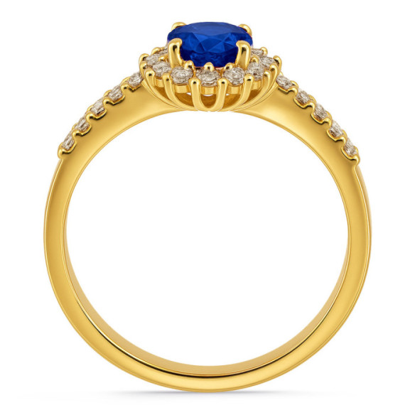 Sapphire Diamond Ring Yellow Gold Margarita - Sapphire rings