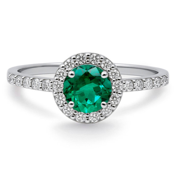 Emerald Carnation Ring 0.60 - Emerald rings