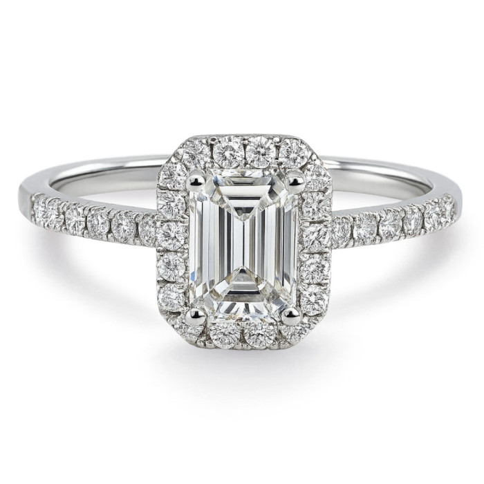 Anillo Compromiso Diamante 0.75 Talla Esmeralda Alice - Talla Esmeralda
