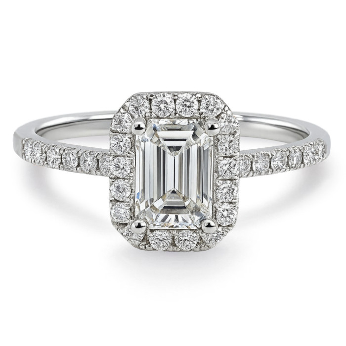 Anillo Compromiso Diamante 1.00 Talla Esmeralda Alice - Talla Esmeralda
