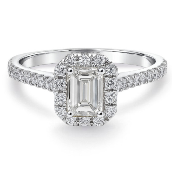 Anillo Compromiso Diamante 0.50 Talla Esmeralda Seline - Talla Esmeralda