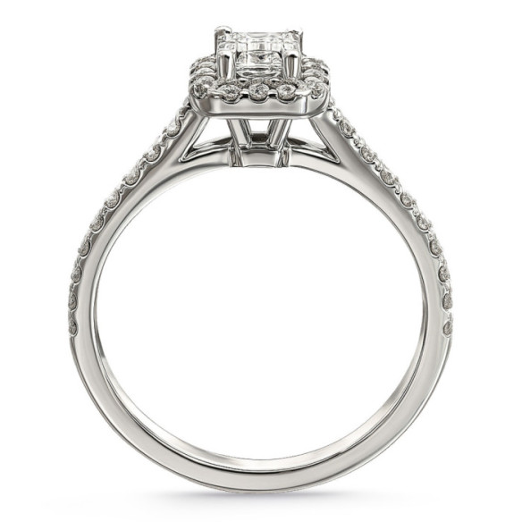 Anillo Compromiso Diamante 0.50 Talla Esmeralda Seline - Émeraude