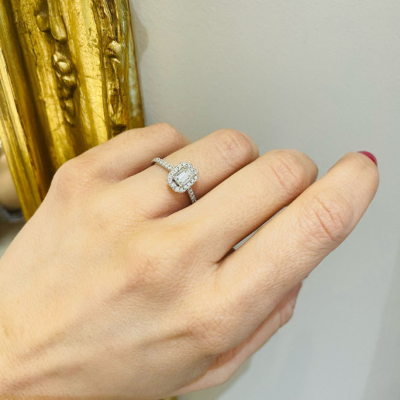 Anillo Compromiso Diamante 0.50 Talla Esmeralda Seline - Emerald