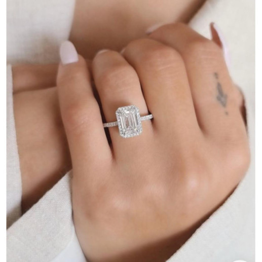 Anillo Seline Diamante talla Esmeralda 1,00 quilate - Talla Esmeralda 2