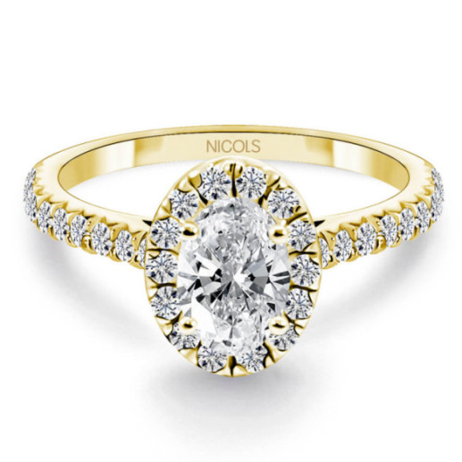 Anillo Diamante Oval Seline 0.50 Ct Oro amarillo - Scultura ovale