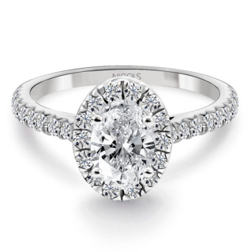 Anillo Solitario Talla Oval Seline Diamante 0.70 Ct Oro Blanco - ANILLOS