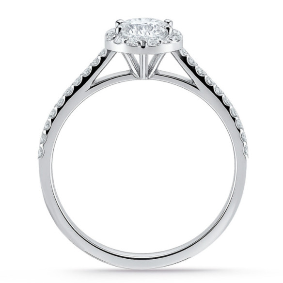 Anillo Solitario Talla Oval Seline Diamante 0.70 Ct Oro Blanco - ANILLOS
