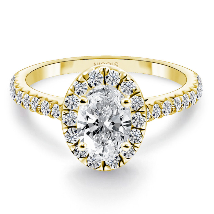 Anillo Solitario Diamante Oval Seline 0.70 Ct Oro Amarillo - Talla Oval