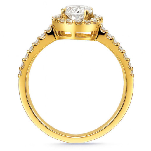 Anillo Diamante Oval 0.50 Sunset Oro Amarillo - roseira 2