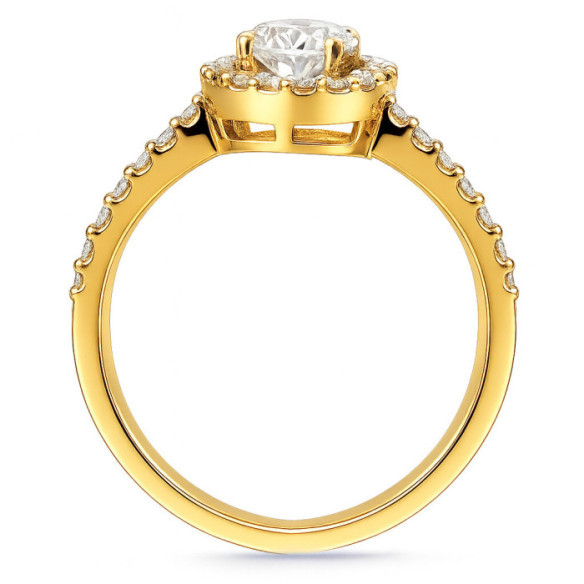 Anillo Diamante Oval 0.50 Sunset Oro Amarillo - rosette