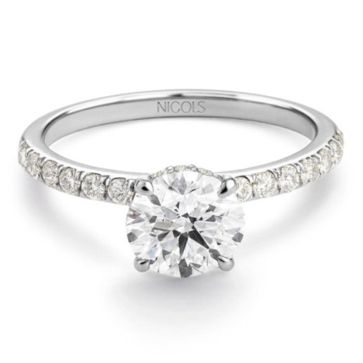 Anillo Diamantes Veiled Halo 0.50 ct Oro Blanco - Weiß golden einsam