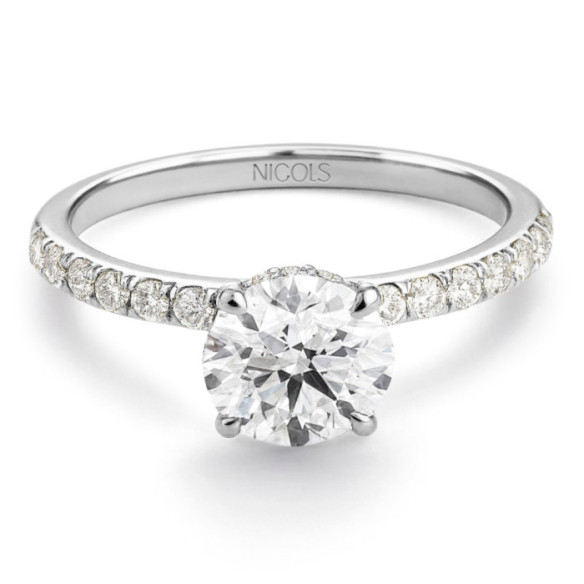 Anillo Diamantes Veiled Halo 0.50 ct Oro Blanco - Solitarios de Oro Blanco