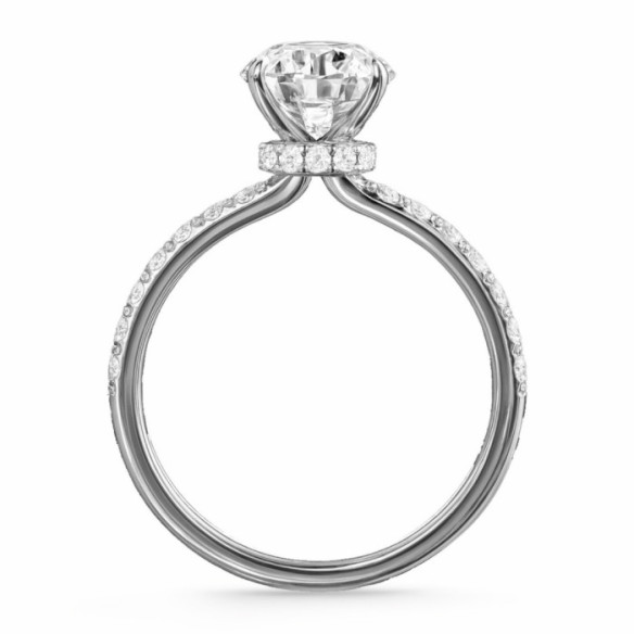 Anillo Diamantes Veiled Halo 0.50 ct Oro Blanco - Blanc or blanc solitaire