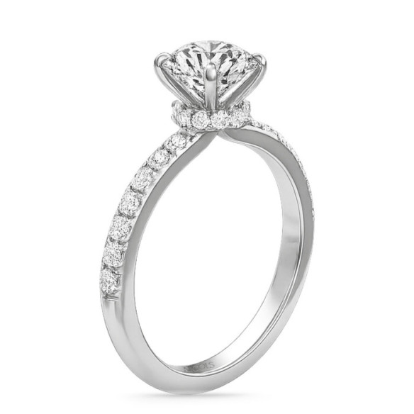 Anillo Diamantes Veiled Halo 0.50 ct Oro Blanco - Bianco Golden Soli