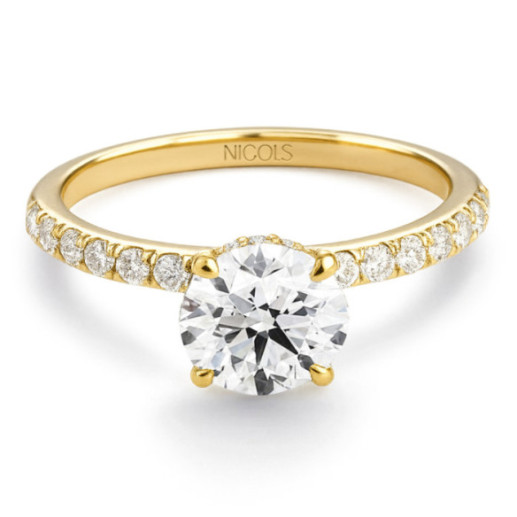 Anillo Diamantes Veiled Halo 0.50 ct Oro Amarillo - Or jaune solitaire