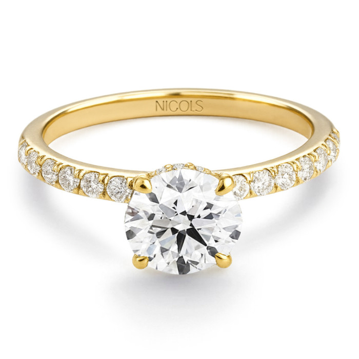 Anillo Diamantes Veiled Halo 0.50 ct Oro Amarillo - Solitarios de Oro Amarillo