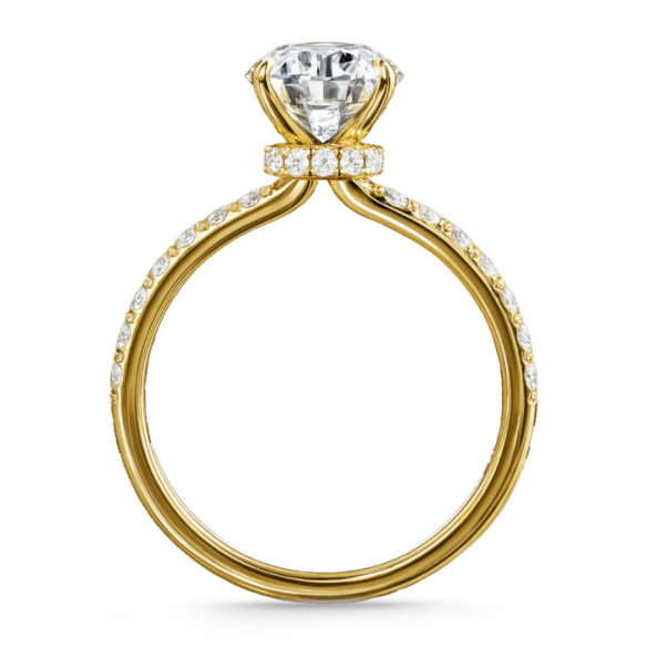 Veiled Halo Diamond Ring 0.50 ct Yellow Gold - Lonely yellow gold