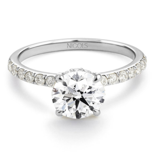 Anillo Diamantes Veiled Halo 0.75 ct Oro Blanco - Solitarios de Oro Amarillo