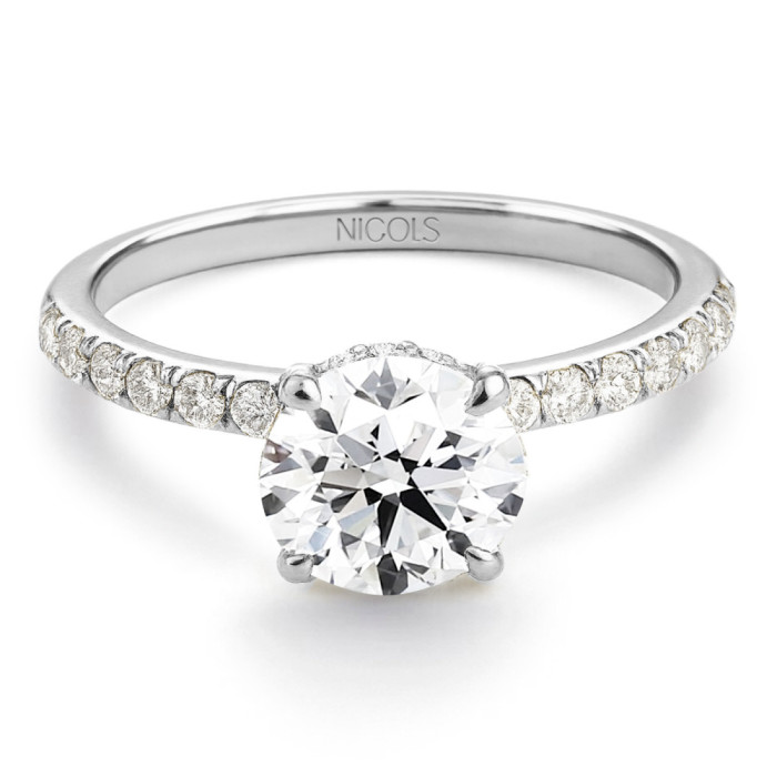 Veiled Halo Diamond Ring 0.75 ct White Gold - Lonely yellow gold