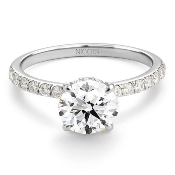 Anillo Diamantes Veiled Halo 0.75 ct Oro Blanco - Oro giallo solitario