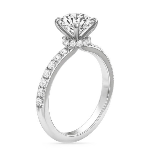 Anillo Diamantes Veiled Halo 0.75 ct Oro Blanco - Solitarios de Oro Amarillo 2