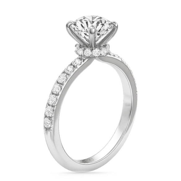 Anillo Diamantes Veiled Halo 0.75 ct Oro Blanco - Solitarios de Oro Amarillo