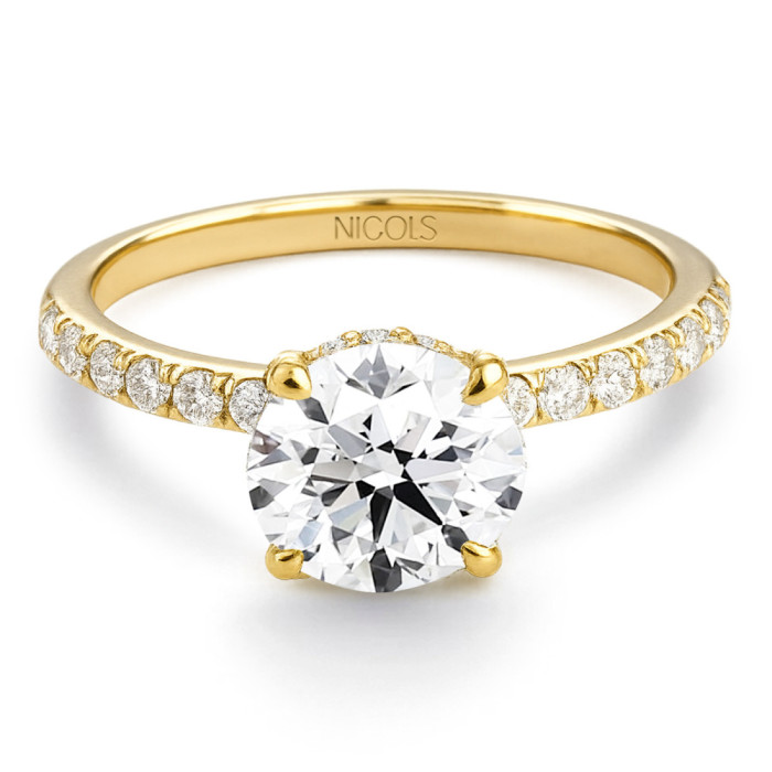 Anillo Diamantes Veiled Halo 1,00 Ct Oro Amarillo - Solitarios de Oro Amarillo